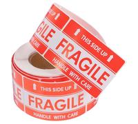 ERINGOGO Autocollants D'avertissement Fragile Résistants aux Difficiles Auto-adhésifs Rouges 300 Pièces par Rouleau pour Emballage pour Entrepôt et Expédition