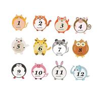 ERINGOGO Autocollants Différentes Couleurs 12pcs en Pvc Bébé Mensuels Accessoires Pratiques Design Cartoon Adorable pour Photos Bébé pour Fête D'anniversaire