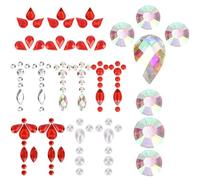 ERINGOGO Autocollants Visage 7 Pièces Décoratifs pour Front et Yeux Autocollants Bijoux Visage Indiens Multicolores Usage Fête Maquillage Body Art