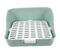 ERINGOGO Bac à Litière pour Petits Animaux Toilettes Carrées pour Cochons Chinchillas Design Stable à Quatre Coins Couleur Vert Hygiénique