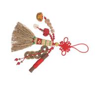 ERINGOGO Balai Pendentif Feng Shui à Nœud Chinois pour Berceau Bébé, Mini Balai Amulette Vintage Pièce Amulette, Accessoire Suspendu Décoratif pour Sommeil -Né, et Charme Traditionnel