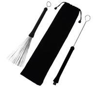 ERINGOGO Balais de Batterie Rétractables Acier Inoxydable avec Fil Métallique Durable Ensemble avec Sac Noir pour Percussion Jazz et Batterie