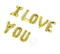ERINGOGO Ballons Aluminium Dorés « je T'aime » - Ensemble Décoration Romantique pour Saint-valentin et Mariage - Ballons Lettres Gonflables Réutilisables pour Fête, Anniversaire et Demande