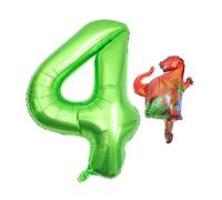 ERINGOGO Ballons Numérotés À Thème En Aluminium Décorations Colorées À LED Pour Premier Anniversaire Dinosaure Géant Pour Fille Ballons Pastel De Taille Pour Bébé Décoration De