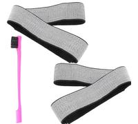 ERINGOGO Bande Élastique Ajustable pour Postiche Antidérapante en Tissu avec Brosse, Bandeau Fixe Confortable pour Fixation de Postiche, 1 Set