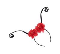 ERINGOGO Bandeau Antenne Fourmi Rouge avec Fleur Accessoire Cheveux Amusant pour Fête Mariage Anniversaire