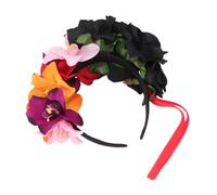 ERINGOGO Bandeau Floral Couronne de Fleurs Noir Confortable et Accessoire Cheveux pour Halloween Fêtes et Séances Photo Adapté Garçon Fille et Adultes