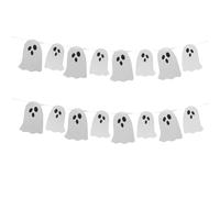 ERINGOGO Bannière Décorative Halloween Pendentifs Fantômes Argentés 2 Sets de Guirlandes Murales pour Décoration Intérieure et Extérieure Décoration d'Horreur Festive