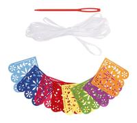 ERINGOGO Bannière Mexicaine Décorative en Feutre Non Tissé, Drapeau Carré pour Fête du Jour des Morts, Décoration Intérieure et Extérieure pour Anniversaire et Fiesta, Accessoire Photo