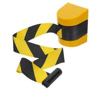 ERINGOGO Barrière Murale Rétractable Noire et Jaune Sangle de Sécurité Visible Installation Rapide sans Outil Contrôle des Foules pour Événements et Commerces