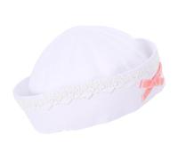 ERINGOGO Blanc Béret Marin Fille Style Vintage, Dentelle et Nœud, en Coton | Léger et Respirant, pour Spectacle et Fêtes à Thème, Accessoire Chic pour Garçon Fille
