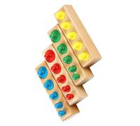 ERINGOGO Blocs Cylindriques en Bois Colorés Jouets Éducatifs Montessori pour Tout-Petits Taille Standard Apprentissage Sensoriel Développement Cognitif Jeu Éducatif pour Garçon Et Filles
