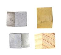 ERINGOGO Blocs de Densité 4 Pièces en Fer, Aluminium, Bois et Cuivre Cubes de Même Volume pour Expérimentation Physique Scolaire, Instrument Pédagogique de Mesure de Densité, Kit