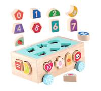 ERINGOGO Bois Éducatif Forme de Bus pour Garçon Fille de Ans Apprentissage des Formes Couleurs et Chiffres Jeu de et Classification pour Éveil et Motricité Fine