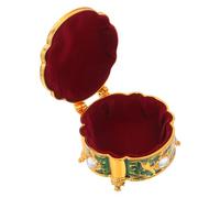 ERINGOGO Boîte à Bijoux Vintage Ronde en Alliage avec Motif Floral Sculpté Petite Boîte Rétro pour Femmes et Filles Rangement Élégant pour Bagues et Boucles d'Oreilles
