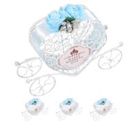 ERINGOGO Boîte à Bonbons Lot de 4 Pièces en Fer Forme de Carrosse Citrouille Décoration Européenne Romantique et Polyvalente Faciles à Transporter Mariage pour Fêtes et Célébrations