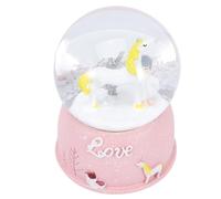 ERINGOGO Boîte à Musique Licorne en Résine Rose Clair Petite Taille sans Pile Décoration de Bureau et Chambre Boule à Neige Musicale Présent Anniversaire Fille Accessoire Photo et