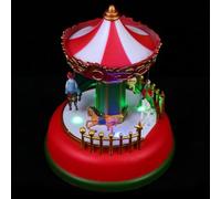 ERINGOGO Boîte à Musique Manège Lumineux Rotatif Décoration de Noël pour Bureau Présent de Fête Boîte à Mélodies Créative Accessoire Décoratif de Table pour Noël