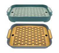 ERINGOGO Boîte à Toilettes en PP pour Lapin et Cochon d'Inde 2 Pièces Clôture Surélevée et Fond Plat Design Rectangulaire Facile à Nettoyer pour Usage Intérieur