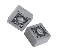 ERINGOGO Boîte Commémorative Métal Carré Pour Dents De Lait Bébé Et Cheveux De Fœtus, Petit Coffre Aux Trésors Garçon Et Filles, Design Ours Sculpté, Conservation Solide Pour Souvenir D'enfance