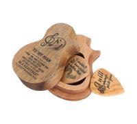 ERINGOGO Boîte de Rangement Bois pour Médiators de Guitare Étui Pratique et Élégant pour Plectrums Organiseur Compact pour Accessoires de Guitare Ukulélé et Instruments à Cordes