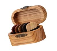 ERINGOGO Boîte de Rangement Bois pour Médiators Guitare Électrique avec Médiators Bois Durables Compartiments Organisés pour Accessoire Musical Polyvalent