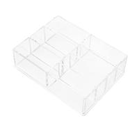 ERINGOGO Boîte de Rangement Cosmétique Transparente en Acrylique 7 Compartiments Support Multifonction pour Maquillage et Petits Objets Couvercle Amovible Organisateur Pratique pour