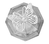 ERINGOGO Bol à Ongles avec Couvercle Métal Petit Format Octogonal Gris Foncé Plat Dappen Porte-liquide pour Ongles Acrylique Accessoires Nail Art Usage Professionnel et Domicile