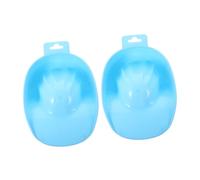 ERINGOGO Bol De Trempage Pour Ongles 2 Pièces Taille Standard En Plastique Bleu Doux Pour Soins Des Ongles Manucure Dissolvant Nail Art