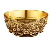 ERINGOGO Bol en Laiton pour Décoration Intérieure et Bureau, Récipient à Riz Béni de Style Chinois Accessoire Feng Shui pour Fortune et Bien-