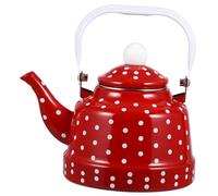 ERINGOGO Bouilloire Émaillée avec Filtre pour Thé Kungfu Résistante et Compatible Cuisinière Design Rétro Rouge à Pois Blancs et Saine