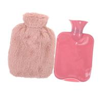 ERINGOGO Bouillotte Réutilisable 1000ml Housse En Peluche Effet Lapin Rose, Bouillotte D’eau Chaude Pvc, Chauffe-mains Compact Pour Hiver, Thérapie Chaleur Apaisante, Femme Et Fille