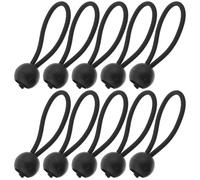 ERINGOGO Boules de tendeur élastique de Tente 4mm en Plastique Noir, Lot de 20 élastiques 10cm, Usage Multifonction pour vélo et Camping en Nature