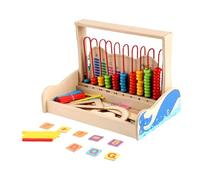 ERINGOGO Boulier Bois Éducatif pour Garçon Fille Outil Apprentissage des Chiffres Cadre de Calcul à Rangées Mathématique Montessori pour Développement Motricité et Calcul Mental