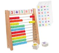 ERINGOGO Boulier Éducatif Bois avec Cartes Numériques Mathématique Préscolaire pour Apprendre à Compter Cadre Coloré avec Perles Mobiles pour Développement des Garçon Fille