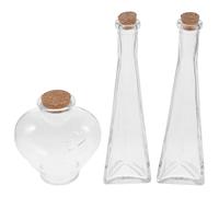 ERINGOGO Bouteilles en Verre Décoratives pour Cérémonie du Sable Mariage, Lot de 3 Pièces Couvercle, Légères et Faciles à Transporter, Contenants pour Rituel de Sable