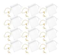 ERINGOGO Bracelet Chapelet Miniatures avec Croix en Perles Blanches et Dorées Lot de 12 sets de Pièces 7X9 CM Bijoux Religieux Catholiques pour Baptême Communion et Fêtes Chrétiennes