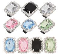 ERINGOGO Breloques décoratives pour chaussures à clipser 10 pièces - Clips rétro en verre et alliage - Charms pour baskets et bottes, adaptés pour DIY craft, taille 2.50X1.80X1.80CM
