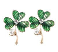 ERINGOGO Broche à Vêtements Trèfle Vert en Alliage, 2 Pièces, Épingle Élégante et Créative pour Robe, Saint-patrick Mariages