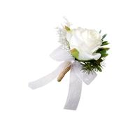 ERINGOGO Broche de Marié Blanche et Verte en Fleurs Artificielles Épingle à Vêtements pour Mariage et Banquet Décoration Élégante pour Costume et Robe Accessoire Floral pour Cérémonie