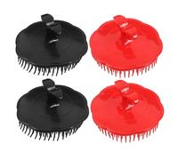 ERINGOGO Brosse à Cuir Chevelu Ronde En Plastique Souple Lot De 4 Masseur De Bain Pour Cheveux Mouillés Exfoliation Douce Brosse Antipelliculaire Pour Hommes Et Femmes