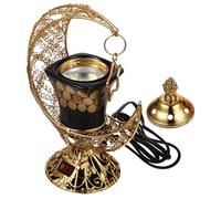 ERINGOGO Brûleur Électrique Céramique Décoratif Style Arabe pour Résine Bakhoor Ornement Compact pour Intérieur et Bureau