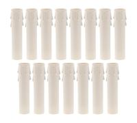 ERINGOGO Cache-Bougies Cylindriques 15 Pièces en Plastique Blanc 25X100Mm pour Tubes de Bougie Lustre et Chandeliers Mariage