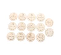 ERINGOGO Cartes de Croissance en Bois Naturelles pour -né, Accessoires Photo Grossesse, 12 Cartes Mensuelles Souvenirs, Suivi Bébé, Présent Naissance, Set 2 Pièces