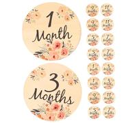 ERINGOGO Cartes Étapes en Bois Fleur 18pcs pour Bébé -né, Accessoires Photographie et Décoration, Signes Mensuels pour Suivi Croissance Bébé