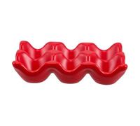 ERINGOGO Casier Œufs Céramique Compartiments Rouge Support Élégant pour Rangement Œuf Réfrigérateur et Décoration Cuisine Polyvalente