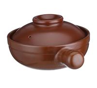 ERINGOGO Casserole en Céramique Traditionnelle 650 Ml Poignée, Marmite à Soupe pour Cuisson sur Feu Direct, Ustensile Cuisine Maison, Pot Résistant Haute Température, Cuisson Riz et Braisé