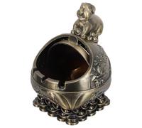 ERINGOGO Cendrier de Table Zinc Alliage Sculpté Anti-Vent Portable pour Usage Extérieur et Intérieur Cendrier avec Couvercle Décoratif Vintage pour Bureau Jardin et Terrasse