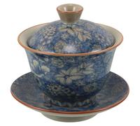 ERINGOGO Ceramic Tea Cup With Lid Retro Chinese Style Asian Tea Cups Artistic Porcelain Mug For Daily Use And Collecting