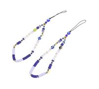 ERINGOGO Chaîne de Téléphone Portable DIY en Pâte Polymère 2 Pièces, Accessoire Décoratif Bohème pour Téléphone Féminin, Légère et Personnalisable, Couleur Multicolore, Style Ethnique